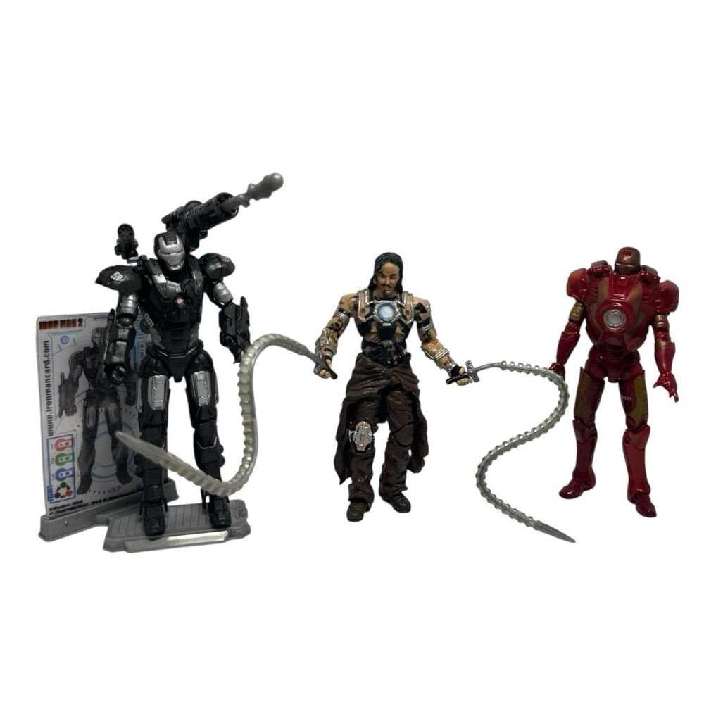 Hasbro Iron Man 2 - War Machine, Whiplash, & Iron Man 3.75” Action Figures